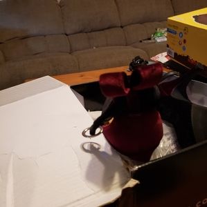 Black and red velvet heels OBO